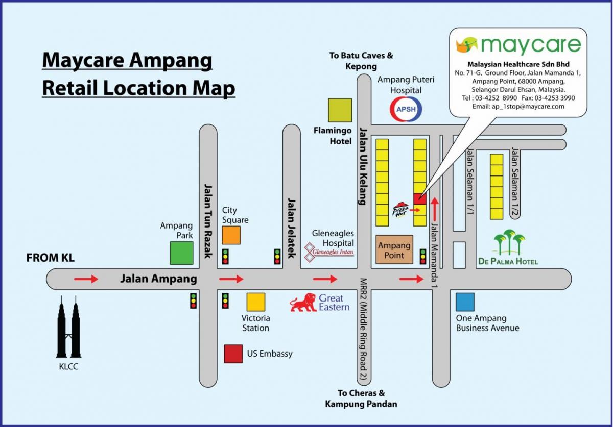 Map of ampang park