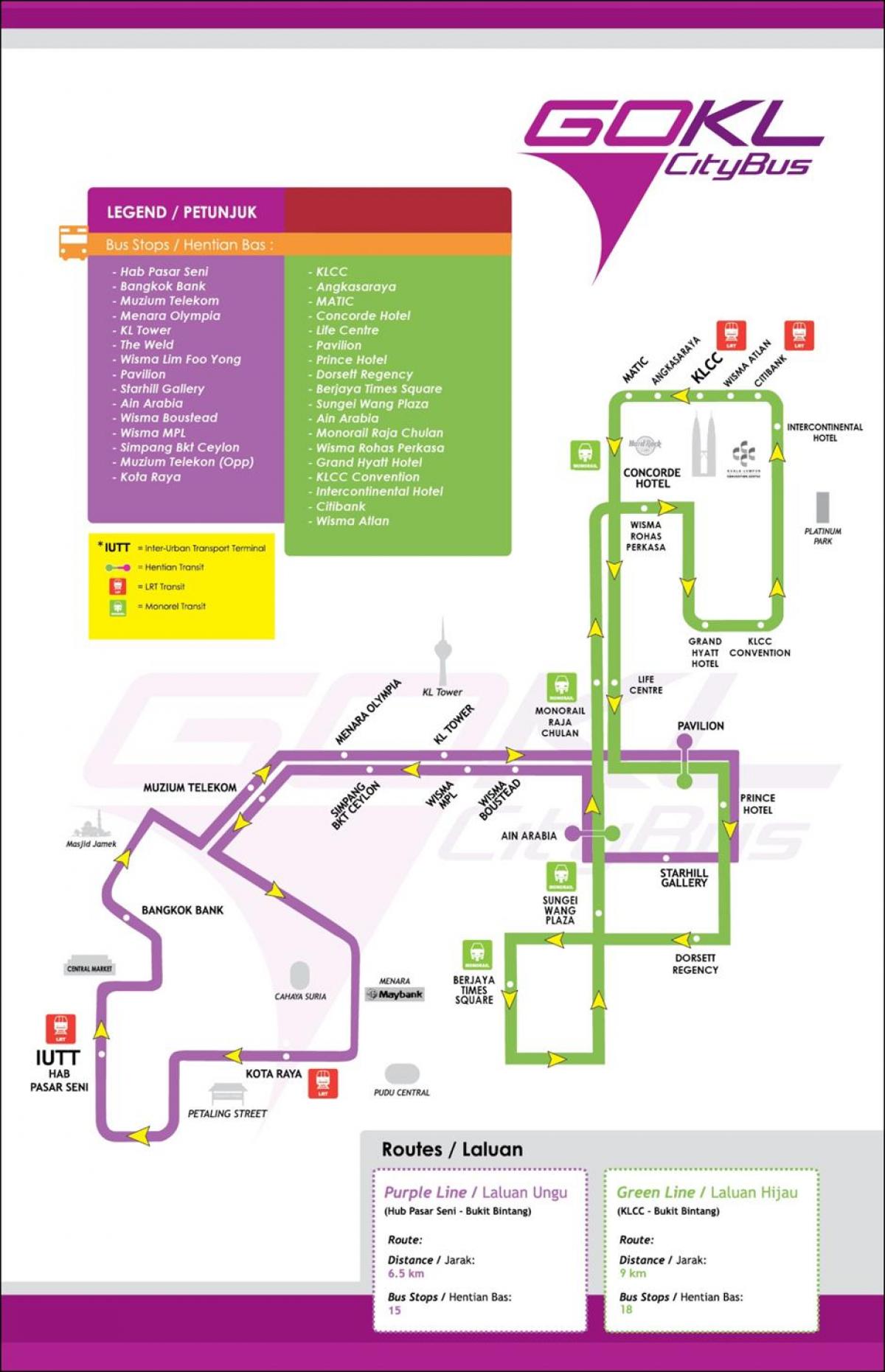 Map of go kl green line