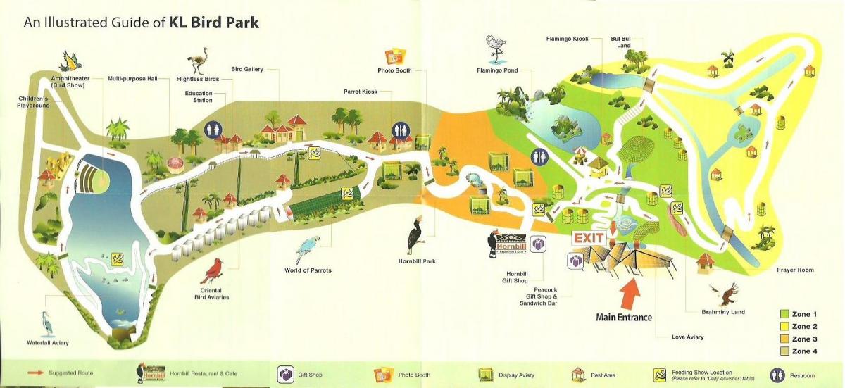 kuala lumpur bird park map