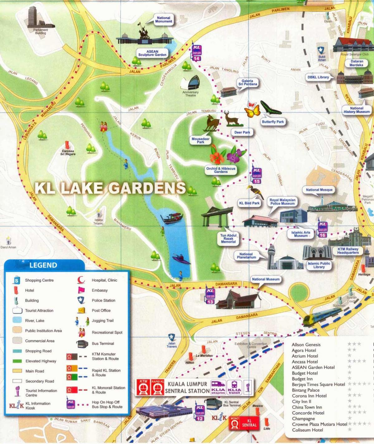 Map of lake garden