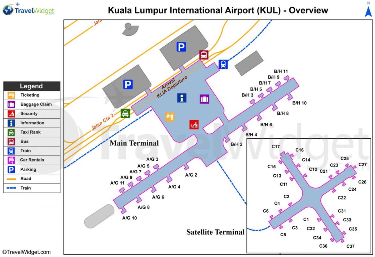 kuala lumpur airport main terminal map