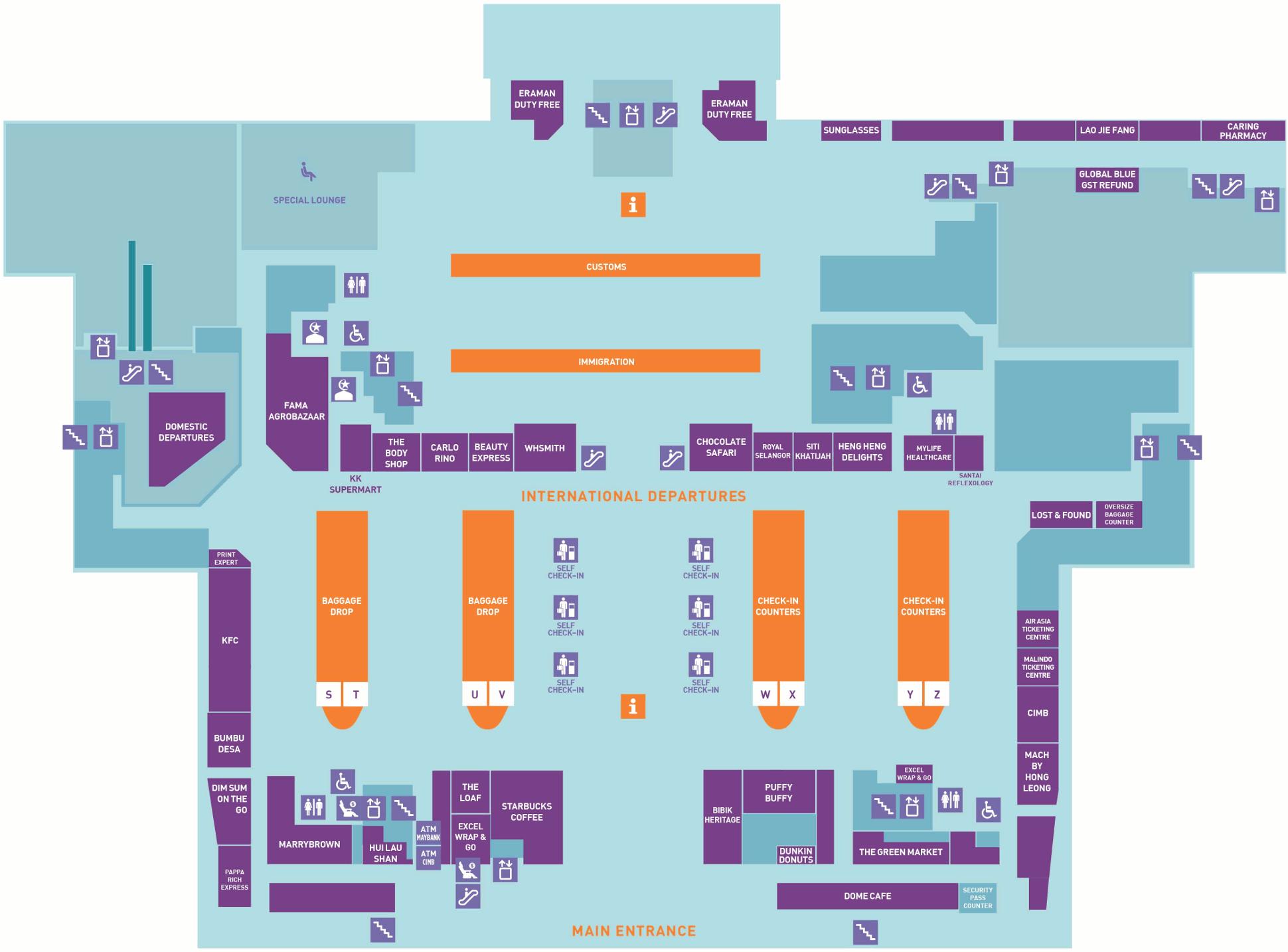 Klia Departure Hall Map 