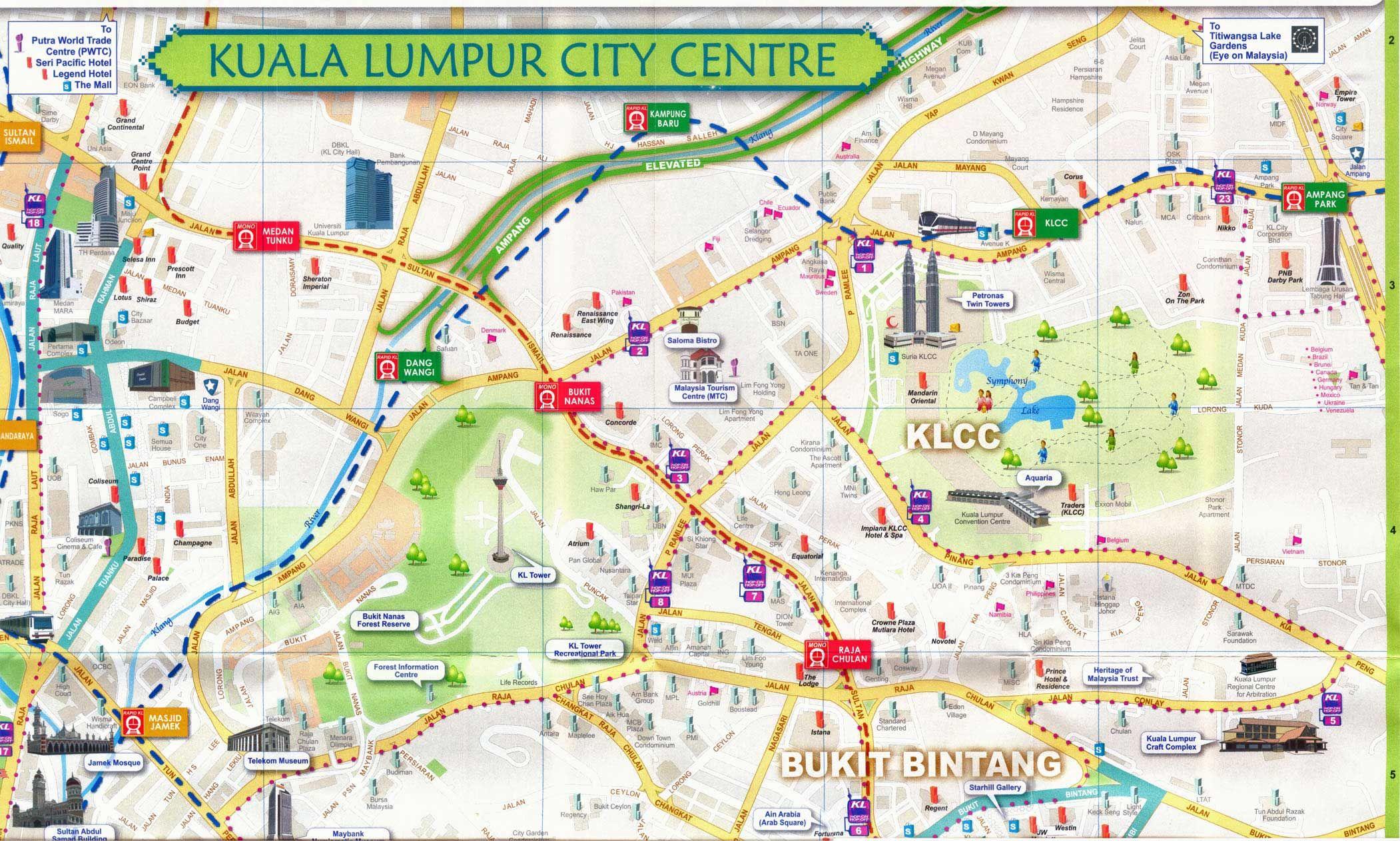 Kuala Lumpur City Map | Tourist Map Of English