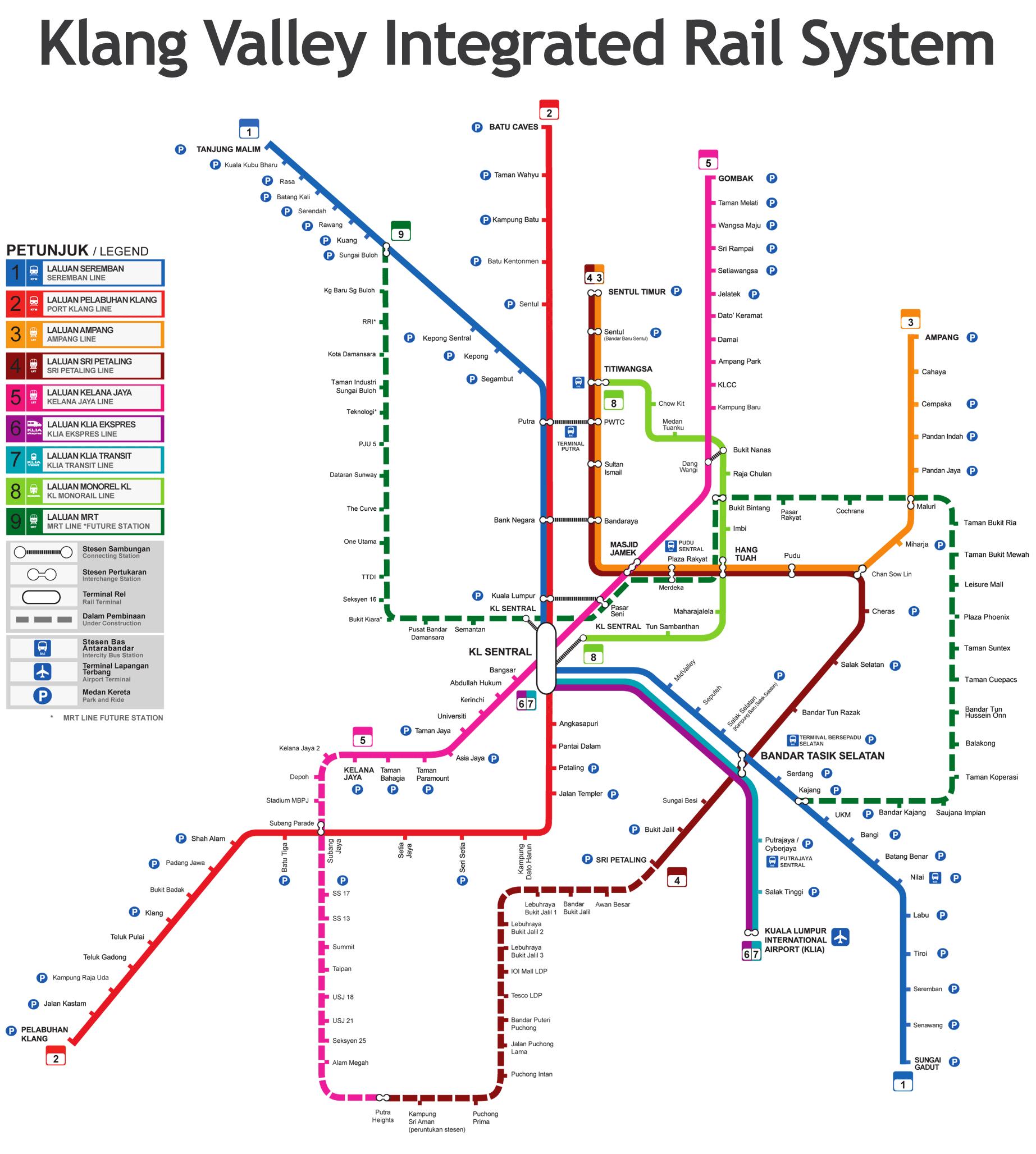Malaysia Train Map 
