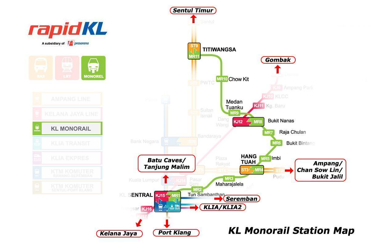 kuala lumpur monorail map