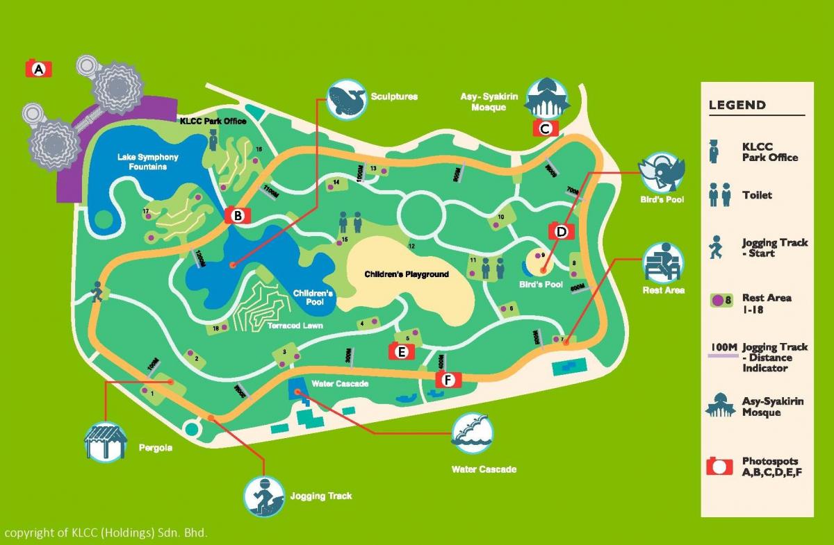 Map of klcc park