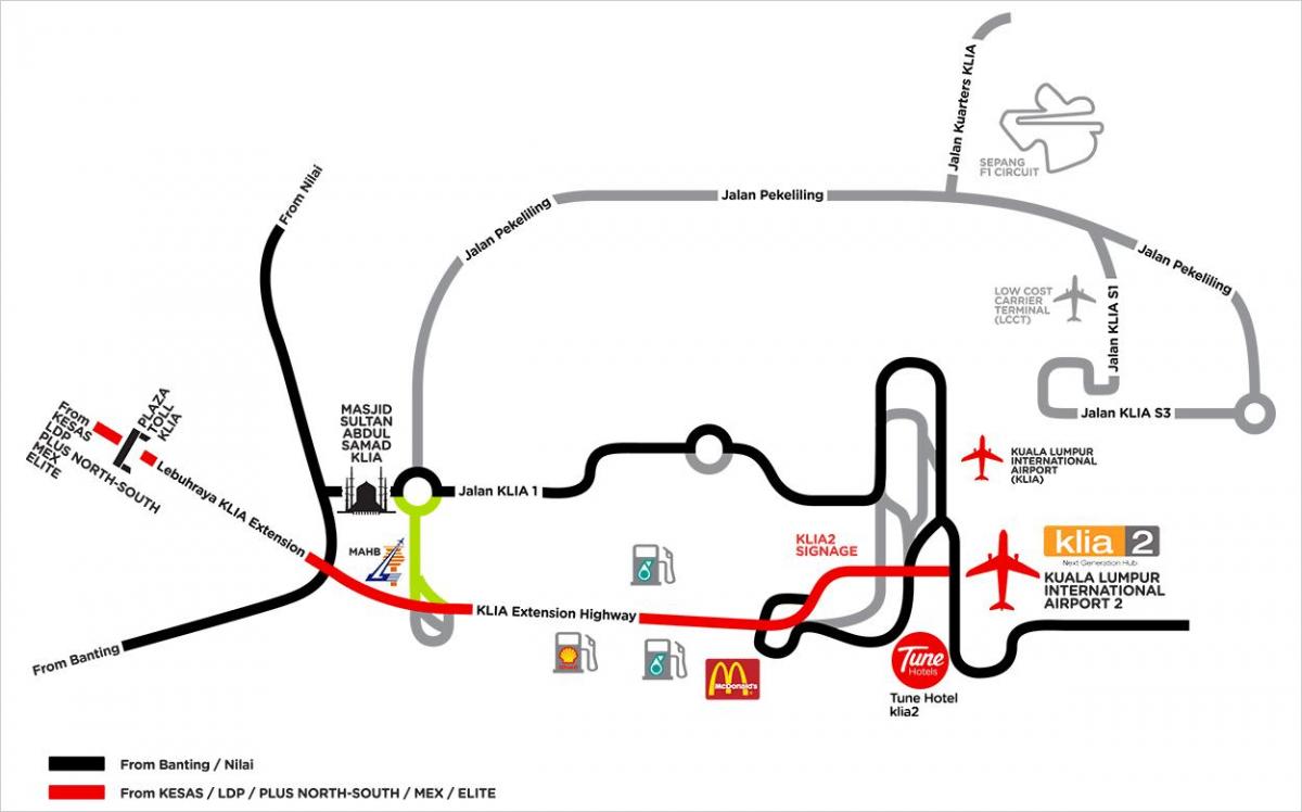 klia 1 and 2 map