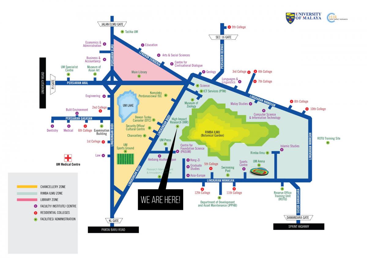 Map of university malaya